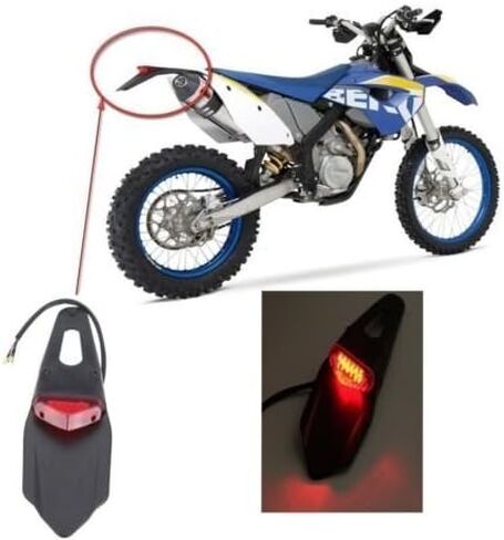ZW Homeland Rear Fender Brake Tail Light LED Lamp Red with Bracket For Motorcycle Motocross Dirt Bike XR CRF KLX Enduro EXC Mountain Bike Stalls (Red Lens) in Saudi Arabia