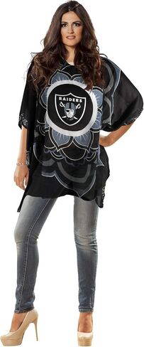 Littlearth womens NFL Las Vegas Raiders Sheer Caftan with Flower Design, Team Color, One Size in Saudi Arabia