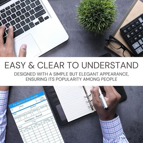 100 قطعة من بطاقات الوقت ذات الوجهين للموظفين - أوراق شهرية ساعة زمنية للموظفين، أوراق زمنية يومية شهرية للموظفين، بطاقات وقت حضور الموظفين كل أسبوعين (ليست بطاقات حرارية) in Kuwait