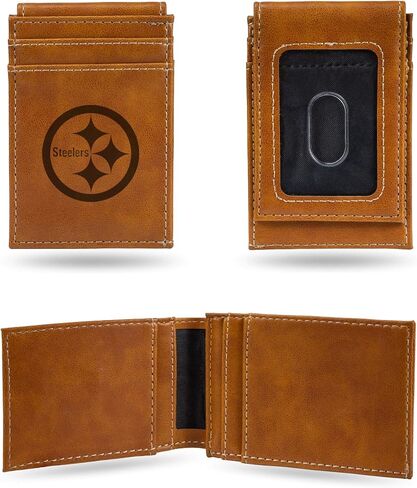 Rico Industries NFL Laser Engraved Front Pocket Wallet, Pittsburgh Steelers in Saudi Arabia