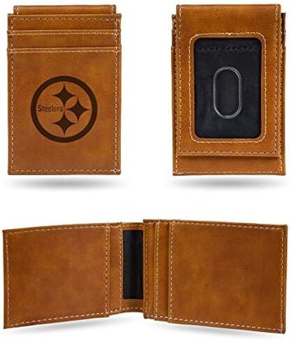 Rico Industries NFL Laser Engraved Front Pocket Wallet, Pittsburgh Steelers in Saudi Arabia