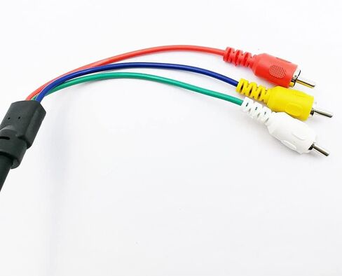 كابل VGA إلى RCA، محول كابل VGA ذكر 15 دبوس إلى 3 RCA Audio AV لمحول كابل عرض HDTV PC DVD - 5 أقدام/1.5 متر in Kuwait