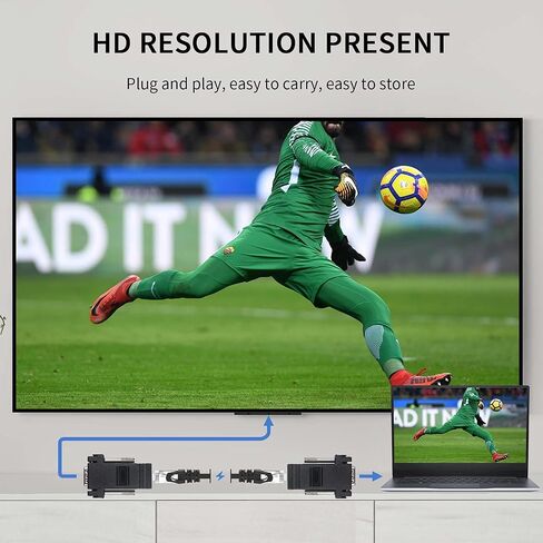 Poyiccot VGA موسع عبر محول إيثرنت، 4 قطع VGA إلى RJ45 محول VGA 15 دبوس ذكر إلى CAT5 CAT6 أنثى محول كابل الشبكة لفيديو الوسائط المتعددة in Saudi Arabia