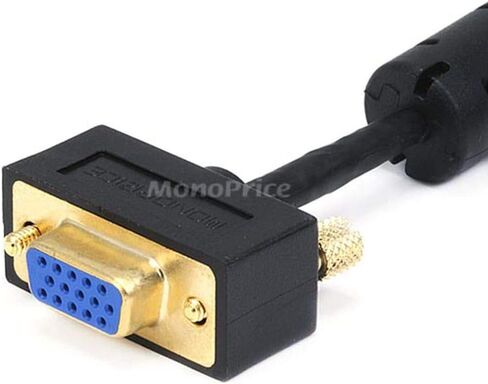 كابل شاشة Monoprice 35ft فائق النحافة SVGA Super VGA 30/32AWG M/F مع فريت (موصل مطلي بالذهب) in Saudi Arabia