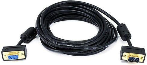كابل شاشة Monoprice 35ft فائق النحافة SVGA Super VGA 30/32AWG M/F مع فريت (موصل مطلي بالذهب) in Saudi Arabia