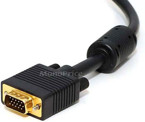 Monoprice Super VGA Cable - 75 Feet - Black | Male to Male with Ferrites for in-Wall Installation | Gold Plated, CL2 Rated in Kuwait