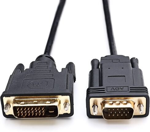 CableDeconn Active DVI to VGA, 6FT DVI 24+1 DVI-D M to VGA Male with Chip Active Adapter Converter Cable for PC DVD Monitor HDTV in Kuwait