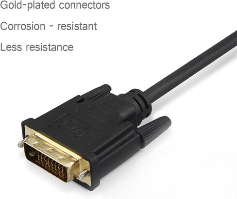 CableDeconn Active DVI to VGA, 6FT DVI 24+1 DVI-D M to VGA Male with Chip Active Adapter Converter Cable for PC DVD Monitor HDTV in Kuwait