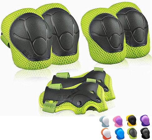 Knee Pads for Kids Unicorn Protective Gear Set Knee Pads and Elbow Pads Set with Wrist Guard for Girls Boys Roller Skates Inline Skatings Scooter Cycling Bike Skateboard (Small, Yellow) in Saudi Arabia