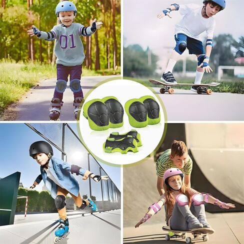 Knee Pads for Kids Unicorn Protective Gear Set Knee Pads and Elbow Pads Set with Wrist Guard for Girls Boys Roller Skates Inline Skatings Scooter Cycling Bike Skateboard (Small, Yellow) in Saudi Arabia