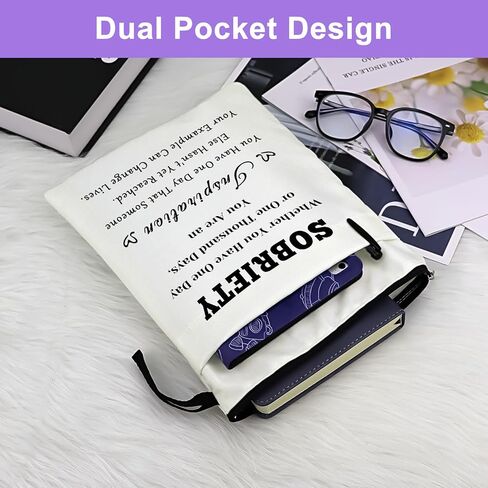 هدايا الرصانة غلاف الكتاب غلاف الكتاب القراء هدايا التعافي من الإدمان حقيبة حامي الكتاب للأغلفة الورقية هدايا AA الرصانة للنساء محبي الكتب قارئ دودة الكتب هدايا عيد الميلاد in Kuwait