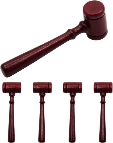 5pcs 10.92cm/4.3in Judge Gavel Wooden Judge Costume Cosplay Props Adult Mini Auction Lawyer Judge Gavel in Saudi Arabia