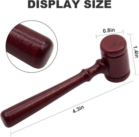 5pcs 10.92cm/4.3in Judge Gavel Wooden Judge Costume Cosplay Props Adult Mini Auction Lawyer Judge Gavel in Saudi Arabia