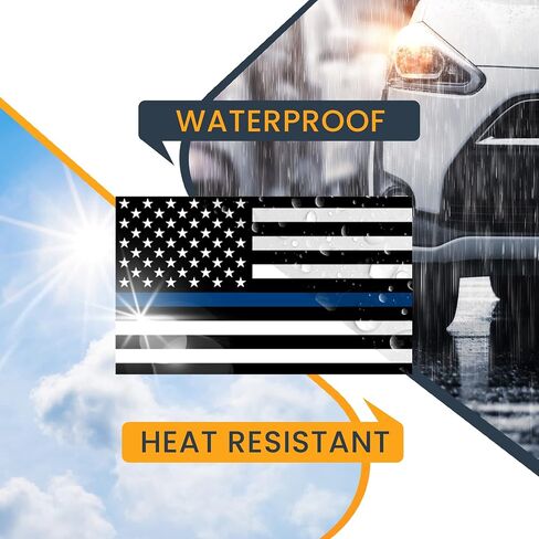Magnet Me Up Thin Blue Line American Flag Magnet Decal, 3x5 inches, Heavy Duty Automotive Magnet for Car Truck SUV, Magnetic Surface, in Support of Police and Law Enforcement Officers, Crafted in USA in Saudi Arabia