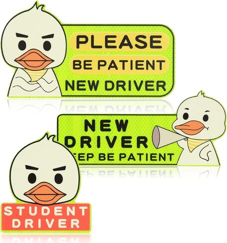 3 قطع مغناطيس سيارة للسائق الطالب، ملصق سائق جديد عاكس للطالب، يرجى التحلي بالصبر والحفاظ على المسافة مغناطيس السيارة كلب لطيف in Kuwait
