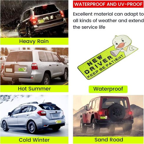 3 قطع مغناطيس سيارة للسائق الطالب، ملصق سائق جديد عاكس للطالب، يرجى التحلي بالصبر والحفاظ على المسافة مغناطيس السيارة كلب لطيف in Kuwait