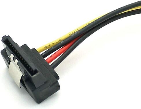 تيفيد ساتا كابل مقسم الطاقة، 90 درجة ساتا 15 دبوس كابل تمديد الطاقة، ساتا 15 دبوس ذكر إلى 90 درجة أنثى محول كابل الطاقة، 0.5 قدم in Kuwait