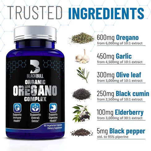 مكمل بلاك بول المتطور للأوريجانو والثوم - الثوم الأسود، مستخلص أوراق الزيتون. كبسولات زيت الحبة السوداء العضوية - دعم المناعة ومكمل صحة الجهاز الهضمي. كبسولات زيت الأوريجانو العضوية in Kuwait