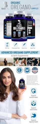 مكمل بلاك بول المتطور للأوريجانو والثوم - الثوم الأسود، مستخلص أوراق الزيتون. كبسولات زيت الحبة السوداء العضوية - دعم المناعة ومكمل صحة الجهاز الهضمي. كبسولات زيت الأوريجانو العضوية in Kuwait