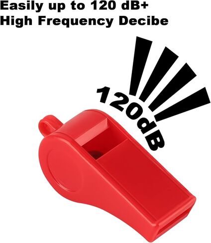 OBKJJ صافرة الطوارئ الحمراء مع الحبل، 48 حزمة صافرة الحكم لكرة القدم صافرة مثالية للمدربين والمعلمين والحكم والتدريب والطوارئ in Kuwait