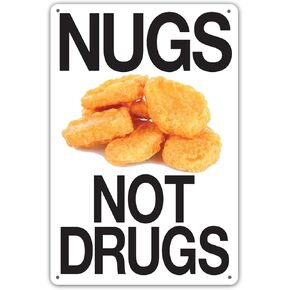 HomDeo Wine Cellar Novelty Plaques Poster Garage Tin Sign Nugs Not Drugs Wall Decor Art Room Shop Metal Signs 8" X 12"