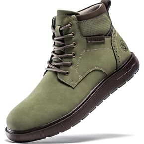 FLYLAND Men's Fashion Sneaker Chukka Boots Lace Up Leather Ankle Dress Boot Lightweight Non-Slip Walking Shoes