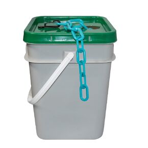 Mr. Chain Heavy-Duty Plastic Barrier Chain Pail, Turquoise, 2-Inch Link Diameter, 120-Foot Length (51056-P)