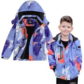 Simplee kids Boy Winter Coat Waterproof Ski Jacket Fleece Hooded Snow Warm Padded Raincoats