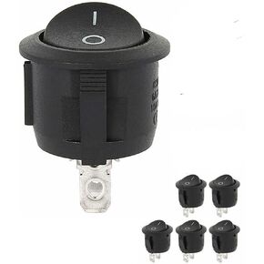 5PCS Round Rocker Switch ON/Off Toggle Round Button Boat Car Auto Switch 12V