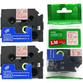 6/Pack LM Tapes - LMe-231 Premium 1/2" Black Print on White Label Compatible with Ptouch TZe-231 Tape TZ231 and Includes a Nice Tape Color/Size Guide. Replaces 12mm 0.47 Laminated in Kuwait