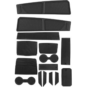 Auovo Anti Dust Mat Compatible with Ford Bronco Accessories 2021 2022 2023 2024 Dashboard Mat Cup Holder Inserts Center Console Door Liners (Automatic Transmission)(Gray Trim, 4 Doors)