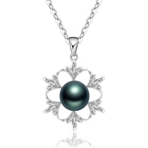 Tahitian Black Pearls Authentic South Sea Pearl Pendant Necklace 10.2mm Round 18K Gold Plated 925 Sterling Silver - Fine Jewelry Gifts for Women Wife Mom Daughter