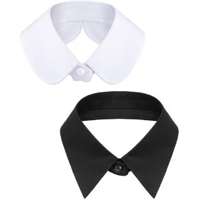 SATINIOR 2 Pieces Fake Collar Detachable Dickey Collar False Lapel Blouse Collar Women's Faux Fake Collar, 2 Styles, Medium