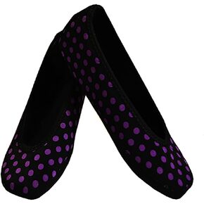 Women's Ballet Flat Slipper, Black and White Retro, Medium