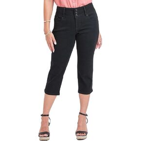 Royalty For Me Womens YMI Jeans Women's Wannabettabutt 3-Button Capri Sustainable