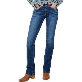 ARIAT بنطال جينز ماكنزي ريل بيرفكت رايز آبي بأرجل مستقيمة 26 L