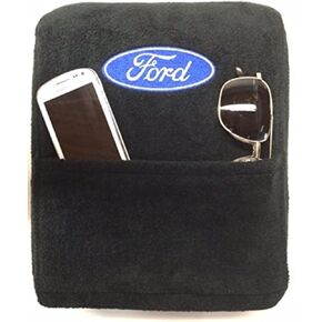 Seat Armour Custom Fit Console Cover with Embroidered Logo Compatible with Ford F150 Models with Jump Seat (Officially Licensed, Third Seats and Bench Seats),Black