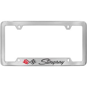 Chevrolet Corvette C3 Chrome Plated Metal Bottom Engraved License Plate Frame