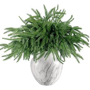 Sggvecsy 10 Pcs Christmas Norfolk Pine Branches Artificial Christmas Branches Faux Christmas Greenery Norfolk Pine Stems Christmas Cedar Stems for Xmas Home DIY Crafts Garland Indoor Outdoor Decor
