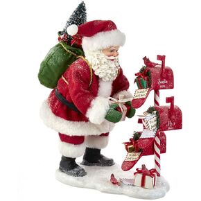 Kurt S. Adler 10.5-Inch Fabriché Santa Checking Mail