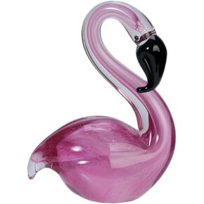 Beachcombers 03338 Sitting Glass Flamingo Figurine, Pink