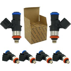 Fuel Injectors Compatible with Ford Edge Explorer Taurus 3.5L 2011-2017 F150 Mustang 2011-2017 Lincoln MKS MKT MKX MKZ Continental 3.7L Replaces 0280158191 4Holes (6 pcs)