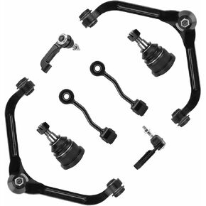 Front Upper Control Arms w/Ball Joints Sway Bar Link Outer Tie Rod Suspension Kit for Jeep Liberty 2005 2006 2007 (8pc)
