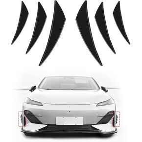 Car Spoiler Canards Kit, Car Front Bumper Lip Splitter, Body Anti-Collision Diffuser, Exterior Soft Rubber Decorative Stickers (Carbon Fiber Black)