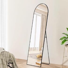 Full Length Mirrors 55"x20" Arched Mirror Black Mirror Full Body Mirror Black Vanity Wall Mirror, Frosted Metal Frame Anti-Rust, Tempered Glass Mirror for Bathroom, Bedroom, Entryway, Living Room