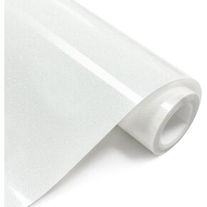 Silver Glitter HTV Heat Transfer Vinyl Rolls- 10" x 8ft. Sparkling Glitter HTV Silver for Shirts. Glitter Iron-On for All Cutters. Effortlessly Cut and Weed for Stunning Heat Vinyl Designs