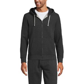 Lands' End M Serious Sweats LS Full Zip Hoodie Dark Charcoal Heather Regular XX-Large