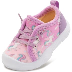 FEETCITY Wide Toddler Winter Shoes Boys Girls Barefoot Shoes Toddler Tennis Shoes Toddler Slip On Walking Shoes