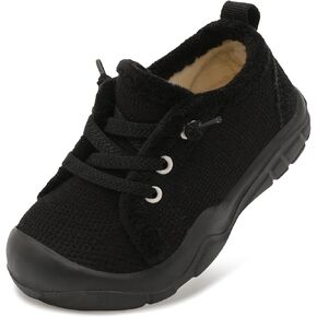 FEETCITY Wide Toddler Winter Shoes Boys Girls Barefoot Shoes Toddler Tennis Shoes Toddler Slip On Walking Shoes