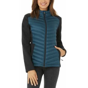 32 Degrees Womens Mixed Media Jacket (Dark Teal, Small)